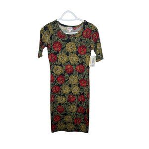 NWT LuLaRoe Floral Julia Dress Green XXS